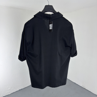 OverSize Polo Yaka T-Shirt siyah