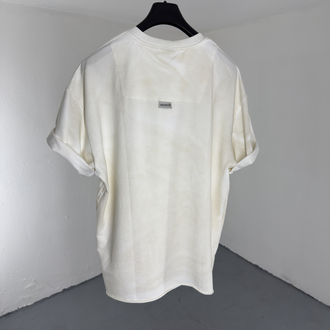 Yıkamalı Yarım Fermuarlı T-Shirt beyaz