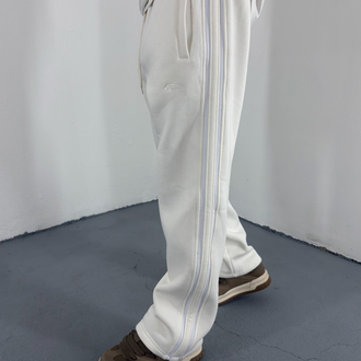 Yanı Şeritli Baggy Eşofman Beyaz (ŞARDONLU)