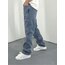 Dizi Yırtık Baggy Jean Mavi