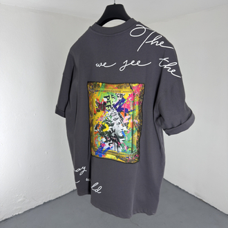 Patch Yamalı OverSize Tee Gri