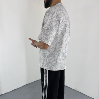 Ethnic Pattern T-Shirt beyaz