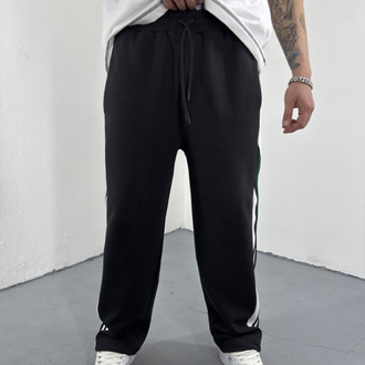 Şerit Detaylı Baggy Eşofman Siyah