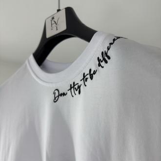Nakışlı Baskılı Beyaz OverSize Tshirt