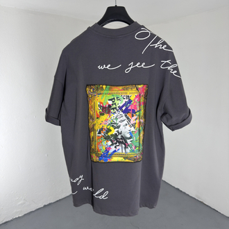 Patch Yamalı OverSize Tee Gri