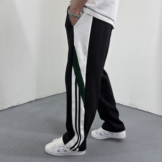 Şerit Detaylı Baggy Eşofman Siyah
