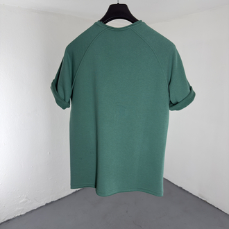 Lazer Kesim OverSize T-Shirt yeşil