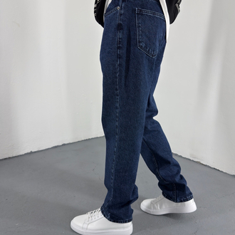Baggy Jean Lacivert Yıkamalı