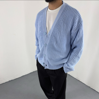 Boxy Fit Hırka Bebe Mavisi