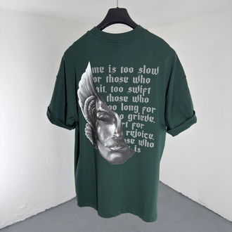 Time is too slow OverSize Tee Yeşil