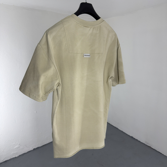 Yıkamalı Yarım Fermuarlı T-Shirt krem