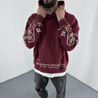 Ethno Red Over Size SweatShirt 