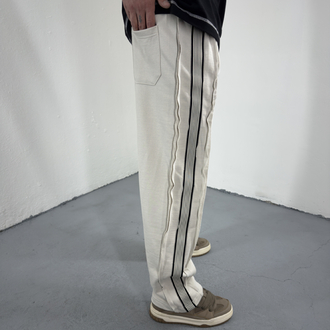 Strip Parallel Baggy Eşofman Krem