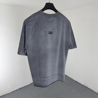 Yıkamalı Yarım Fermuarlı T-Shirt gri