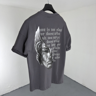 Time is too slow OverSize Tee gri