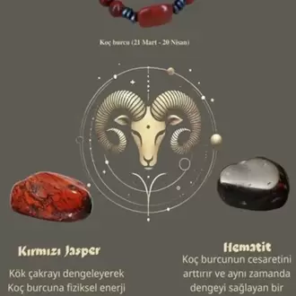 Koç Burcu Zodyak Doğal Taş Bileklik