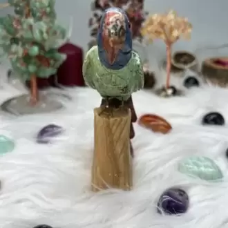 Jasper Doğal Taş Papağan  (El Oyması )