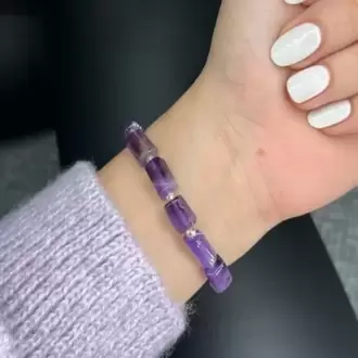 Ametist Doğal Taş Kapsül Bileklik