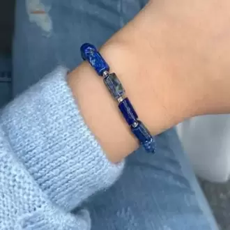 Lapis Lazuli Doğal Taş Kapsül Bileklik
