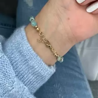 Amazonit Kapsül Çelik Bileklik