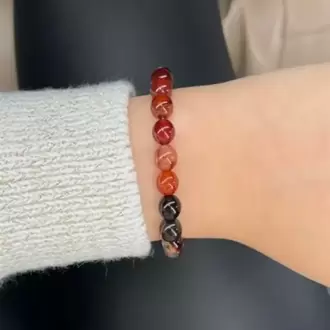 Akik Bileklik Kırmızı Klasik Model