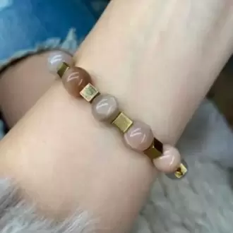 Şeftali Ay Taşı Bilekliği