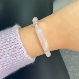 Koşulsuz Sevgi Bilekliği - Kalpli Pembe Kuvars