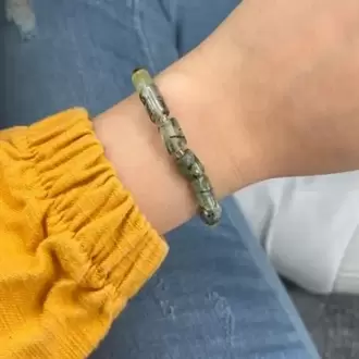 Prehnit Doğal Taş Kapsül Bileklik (Prinayt)