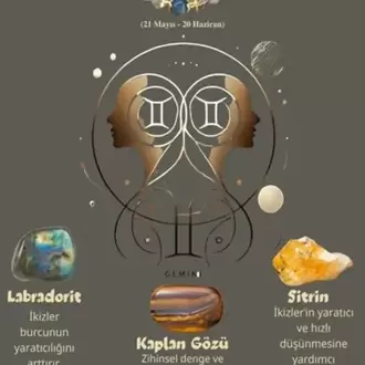 İkizler Burcu Zodyak Doğal Taş Bileklik