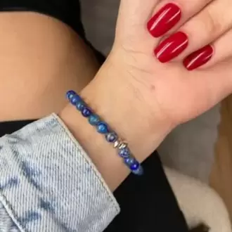 Lapis Lazuli Gümüş Kaplama Bileklik