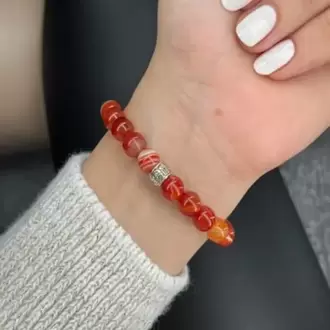 Akik Bileklik Açık Kahve Klasik Model