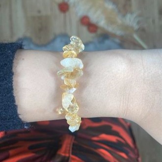 Sitrin Doğal Taş Bileklik 24K Altın Kaplama