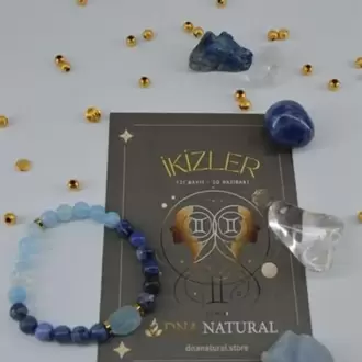 İkizler Burcu Zodyak Doğal Taş Bileklik