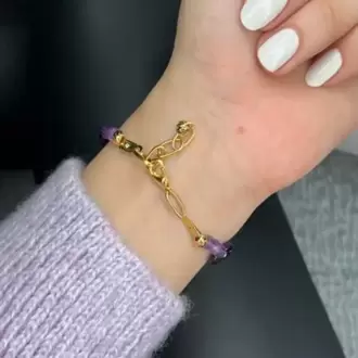 Ametist Bileklik Oval Kesim