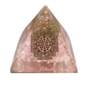 Pembe Kuvars Doğal Taş Piramit Orgonit