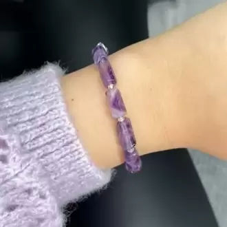 Ametist Doğal Taş Kapsül Bileklik