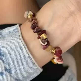 Mokait Jasper Doğal Taş Bileklik