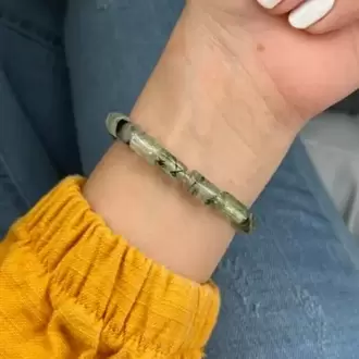Prehnit Doğal Taş Kapsül Bileklik (Prinayt)