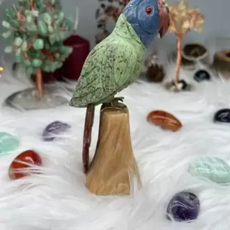Jasper Doğal Taş Papağan  (El Oyması )