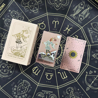 Gold foil rose tarot