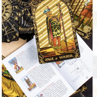 Gold foil güneş serisi siyah-gold tarot