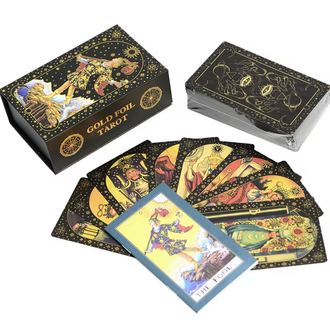 Gold foil siyah-gold tarot