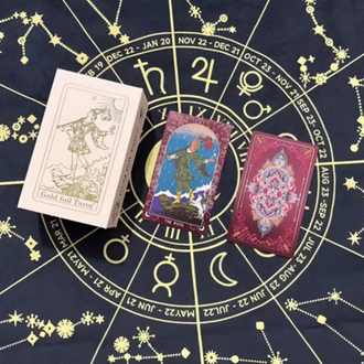 Gold foil kırmızı tarot