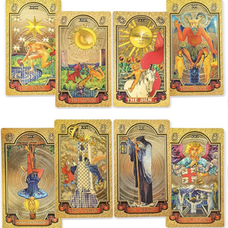 Gold foil tarot destesi (plastik kutu)