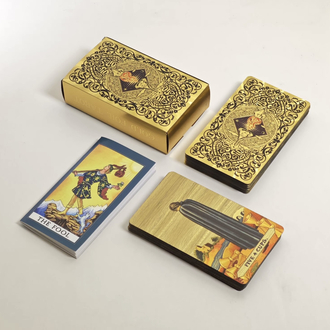 Gold foil çerçevesiz tarot (plastik kutu)