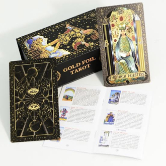 Gold foil siyah-gold tarot