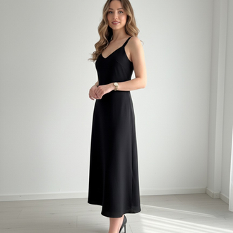 Die&More Siyah Askılı Elbise