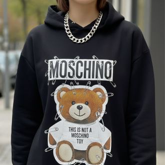 Moschino Siyah Şapkalı Sweatshirt