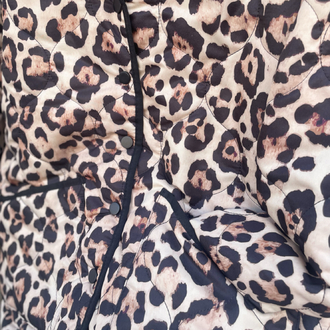 Leopar Kapitone Çıt Çıt Kapama Ceket