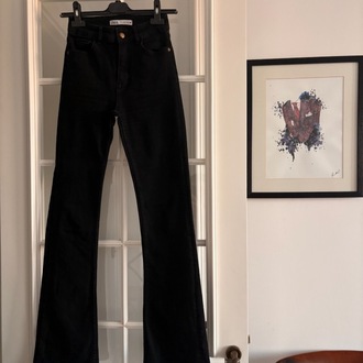  ZARA SİYAH İSPANYOL PAÇA JEAN